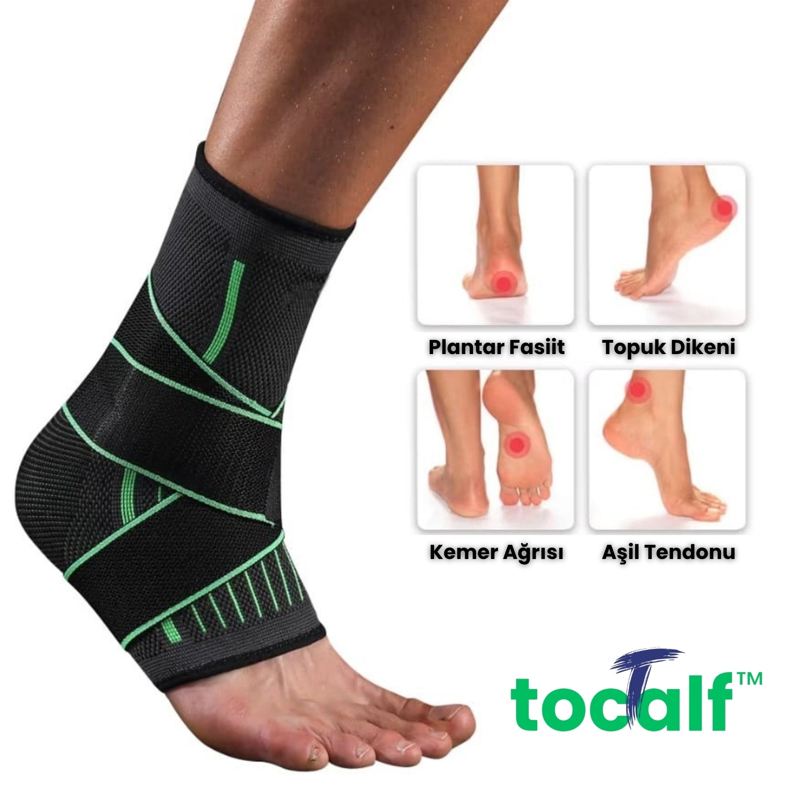 Tocalf™ Faster - Kemer Destekli Kompresyon Ayak Bilekliği